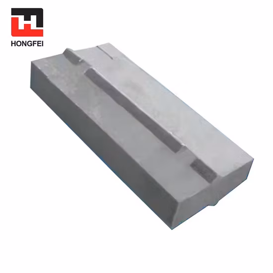 Inserto per asta di impatto realizzato in acciaio ad alto contenuto di manganese, particelle di ceramica, adatto per parti soggette ad usura del frantoio a urto della serie Np